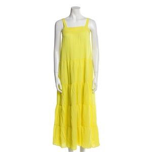 9seed maxi dress square neck bright yellow m/l